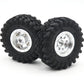 Hobbysoul Adjustable Offset Rc 1.0 Wheels And Tires, 1/24 Tires & Heavy 1.0 Beadlock Wheels Silver For 1:24 Rc Crawler Axial Scx