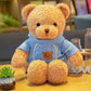 11.8 Inches Teddy Bear Stuffed Animals Soft Plush Cute Teddy Bear With Hoodie Doll For Boys Girls (Blue)