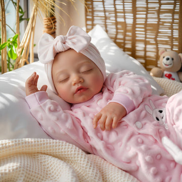 Babeside Lielike Reborn Baby Dolls - 17 Inch Cute Soft Vinyl Realistic Newborn Baby Doll Sleeping Real Life Baby Dolls With Comp