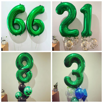 Number 20 Dark Green Balloons 40 Inch Giant Green 20 Numer Foil Helium Balloons For 20Th Green Birthday Party Supplies 20Th Anni