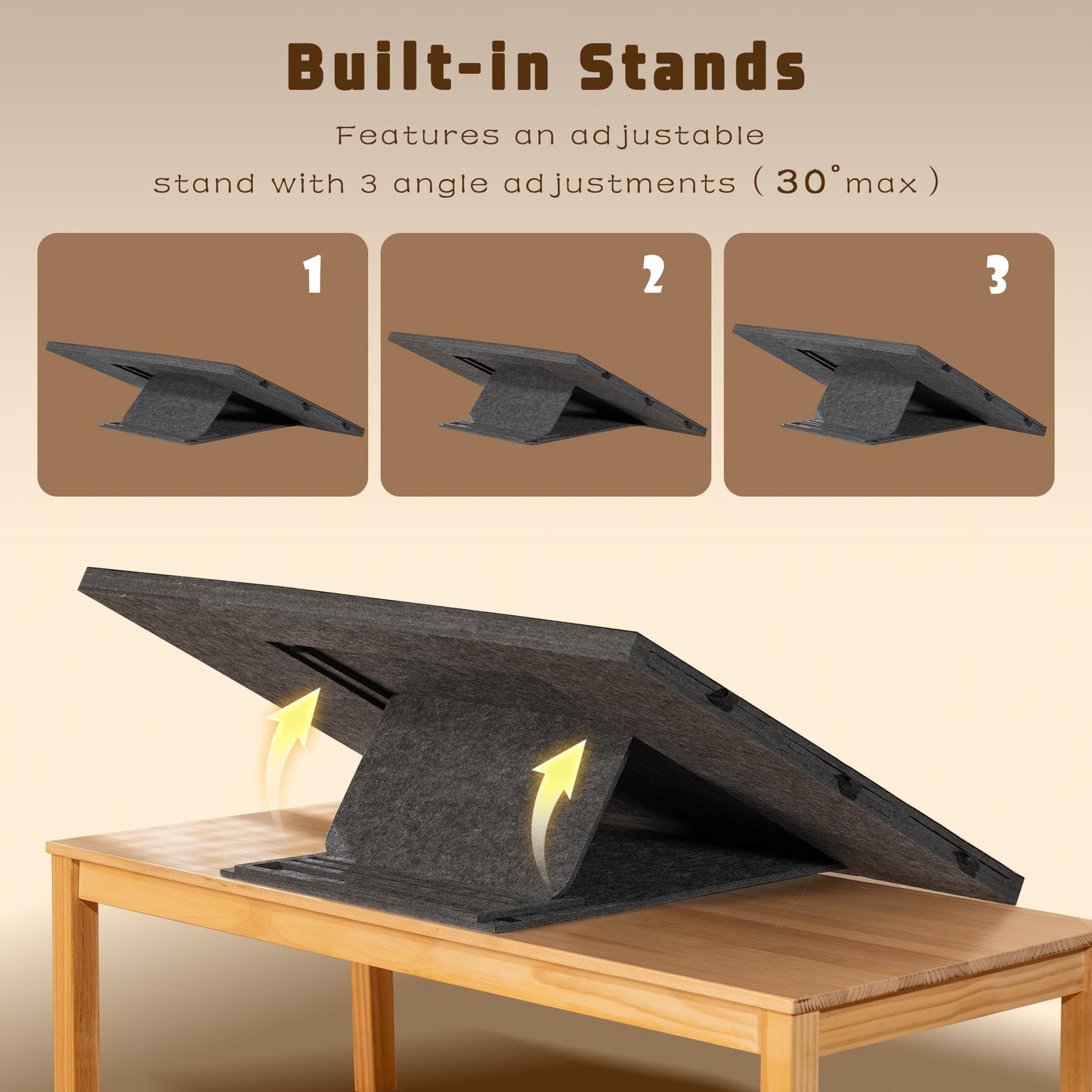 Tektalk Foldable Jigsaw Puzzle Table, 2000 Pieces, Dark Gray, Lightweight with 3 Tilting Angles & Cover, Model WGPTB073