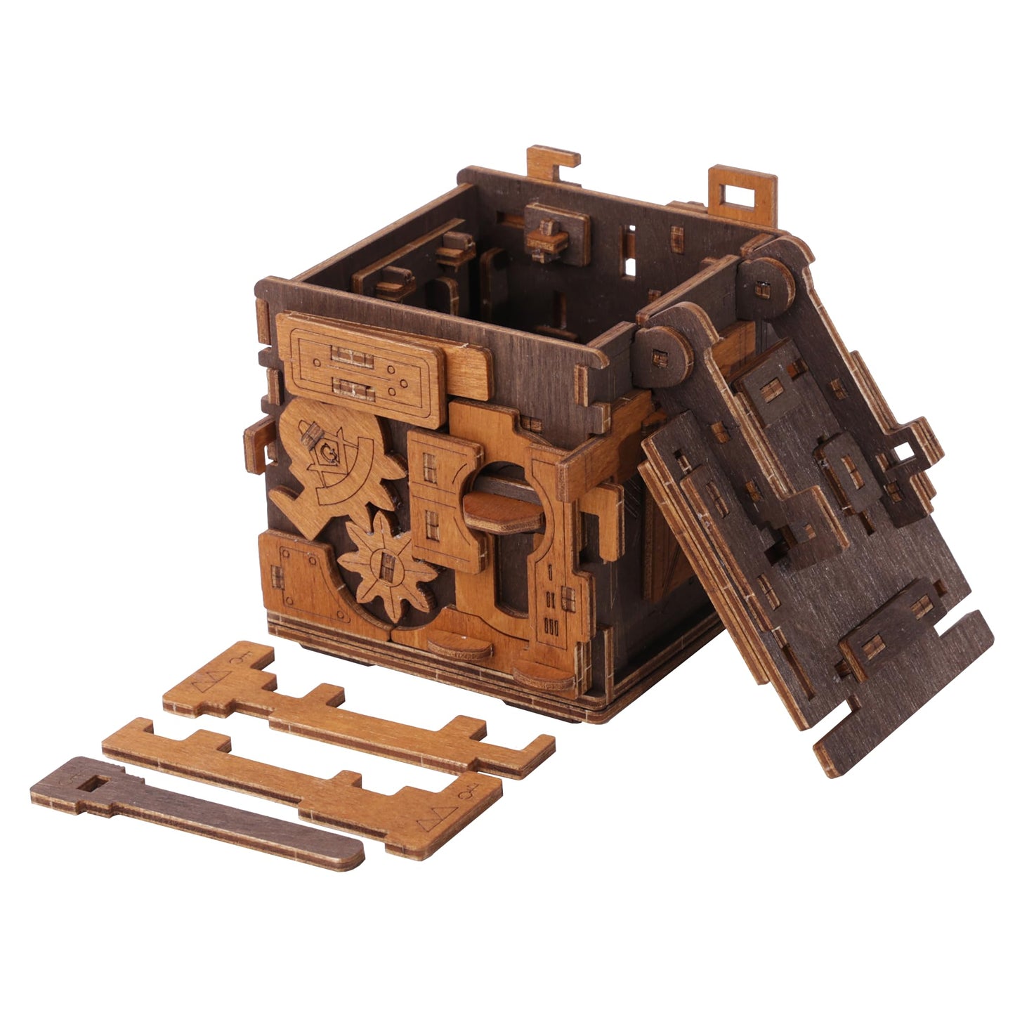 WOODEN.CITY Challenging Escape Room Puzzle Box - Hard Puzzle Box - Cluebox Escape Puzzle - Difficult Puzzle Box - 3D Escape Room Puzzle - Brain Teaser Gift Box - Escape Room Box - Steampunk Puzzle Box