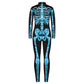 Remimi Girl Halloween Skeleton Bodysuit Zip Up Back Funny Party Scary Skeleton Costume Blue L