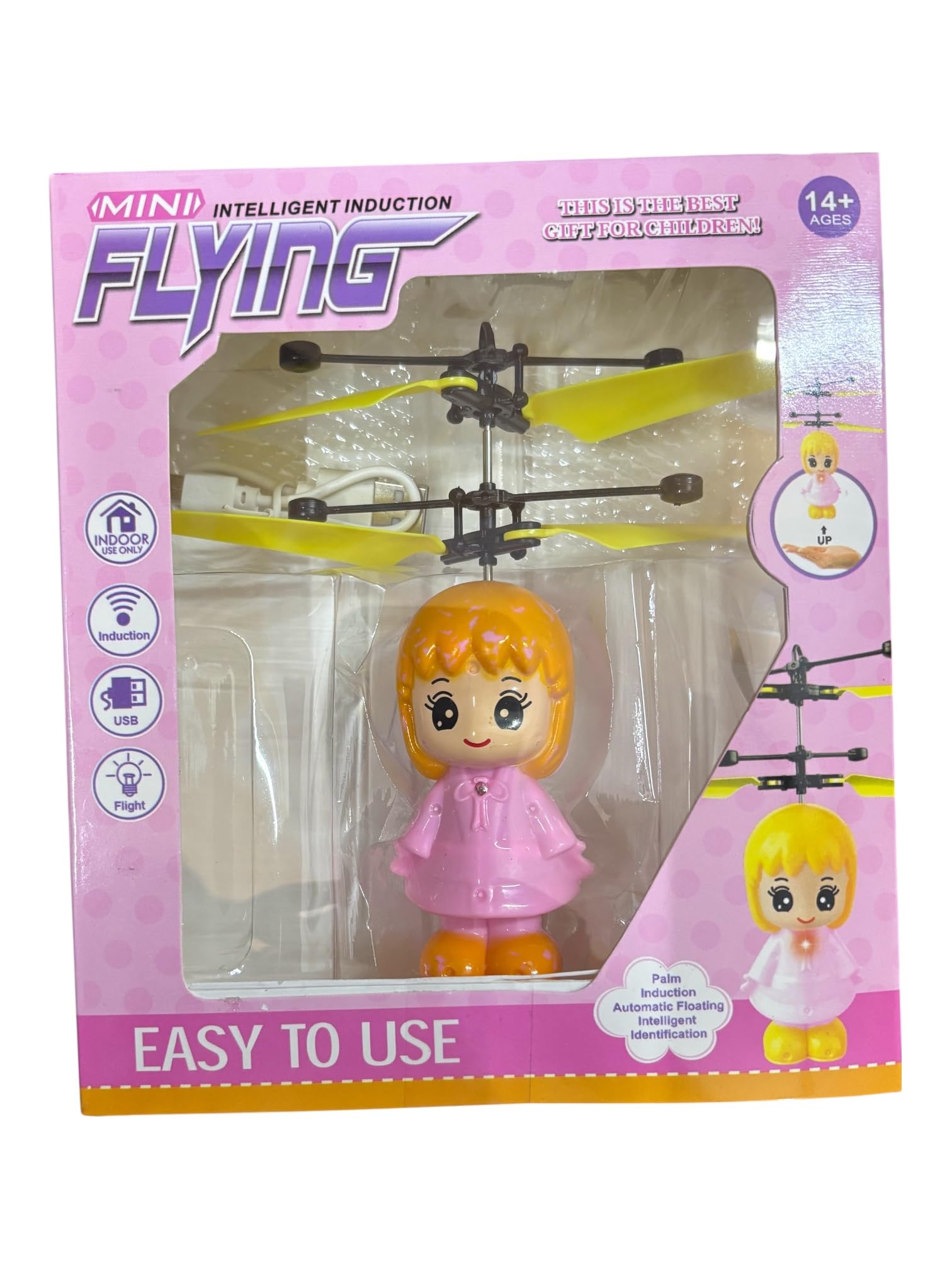 Odxo Magic Flying Fairy Girl Doll, Sky Dancer Flying Butterfly Elf, Infrared Induction Flying Toy, Hand Controlled Light Up Doll