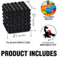 TOYAMBA Brick Cube Building Blocks Set - Mini Toy Included, Educational, Black Plastic, Compatible with Lego