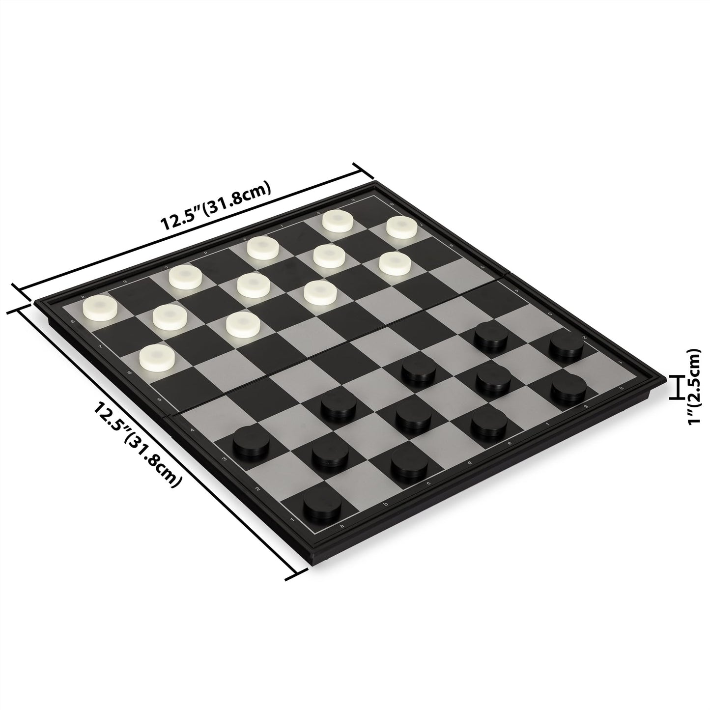 Yellow Mountain Imports 2 In 1 Travel Magnetic Chess And Checkers - 12.5'