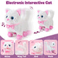 G.C Cat Toys For Kids Girls, Electronic Interactive Stuffed Cat Walk Meow And Wag Tail With Stroller Pet Care Accessories Toys P
