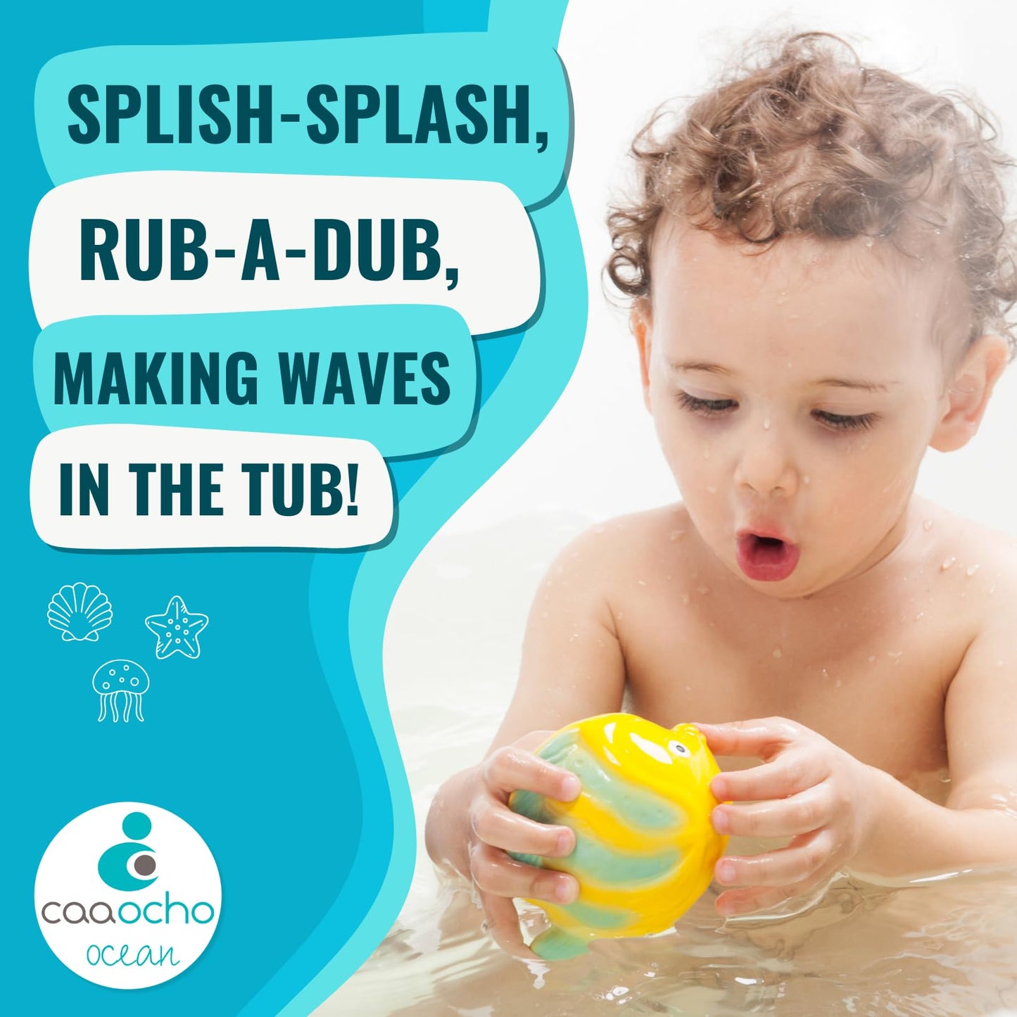 Caaocho Pure Natural Rubber Bath Toy - La The Butterfly Fish Baby Toy - Hole Free Bath Toys, Bpa Free Bath Toys For Infants, Without Holes Sealed Natural Rubber Baby Toy
