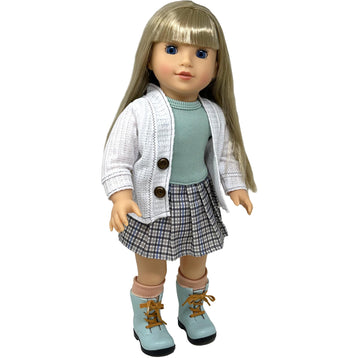 18 Inch Dolls With Soft Hair And Accessories – Soft Body Doll With Sleeping Eyes, Poseable Vinyl Arms & Legs, Dress Outfit – Cute 18' Doll Set For Girls - Original 18' Doll