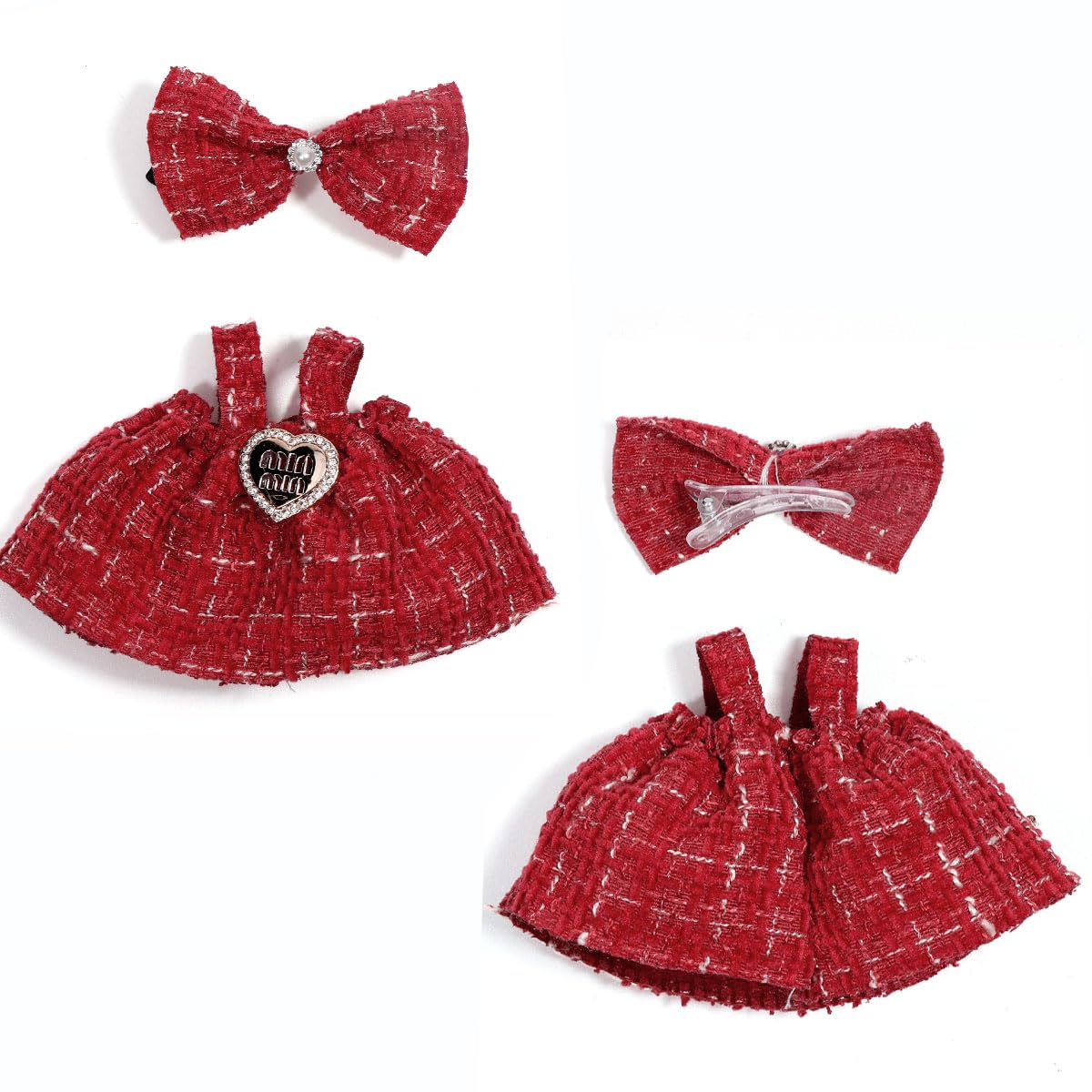 AICase for Labubu Clothes/for Labubu Outfits Clothes Set for 17cm Lububu Doll 2 Piece Set enhanced elegant Chic Dress Clothing for LA BUBU  Girls Stylish Adorable Dolls Clothes Accessories (No Doll)_5