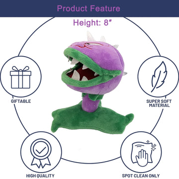 Dyharnsty Plants Vs Zombies Plush Toys Chomper Plant Soft Figure Dolls, Plants Vs Zombies Toys Pvz Plush 1 2 Set(Chomper)
