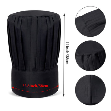 Keymall Hibachi Chef Tall Hat and Apron Costume Set with Headband Tie for Japanese Cuisine Lovers and Hibachi Enthusiasts