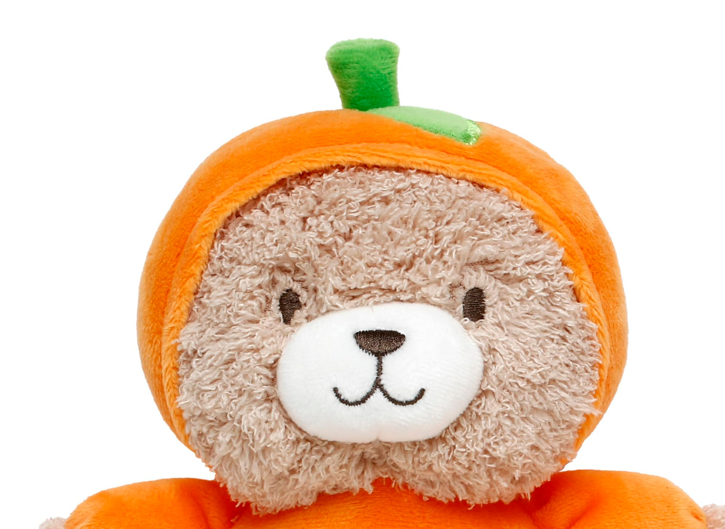 Halloween 9 Inch Plush Rattle With Embroidered Jack-O-Lantern For Baby, (Orange Pumpkin, Bear)