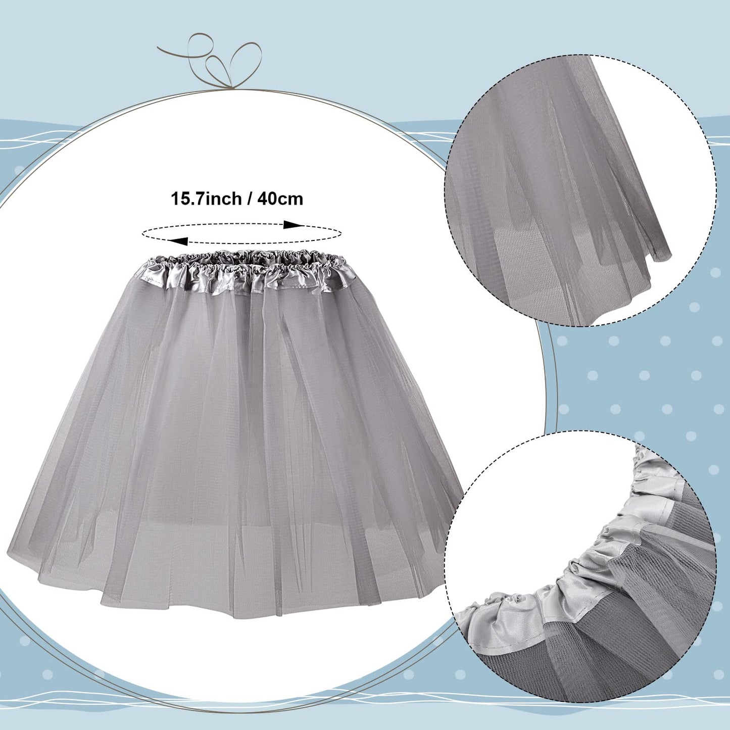 Haysandy Kids Elephant Tutu Skirt Accessories Elephant Headband Ears Nose Tail Bow Tie and Tutu Skirt for Carnival Cosplay(15.7 Inch Delicate)