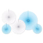 Beistle Blue & White Accordion Paper Fans