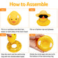 Wonuu Car Rubber Duck, Yellow Duck Decoration Dashboard With Sun Hat Swim Ring Necklace Sunglasses For Car Dashboard Decorations, Pink White Cowboy Hat-Pink