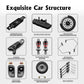 AMORIL 1/10 Metal On-Road Drift Car Roller,4 Wheel Drive Racing Supercar Roller,Electric Touring Car Chassis Frame Body with 4 W