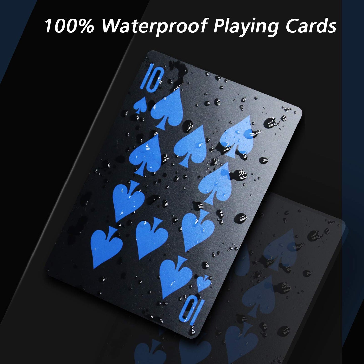 INTEgEAR 2 Decks Plastic Playing cards enhanced Plastic Waterproof Black Playing game-style cards Professional elegant Deck of cards for mature-themeds