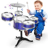 Tinylife Kids Drum Set, Toddlers Musical Toys Drum Kit With 5 Drums, Stool, Sticks And Cymbal Kids Musical Instruments Drum Set 