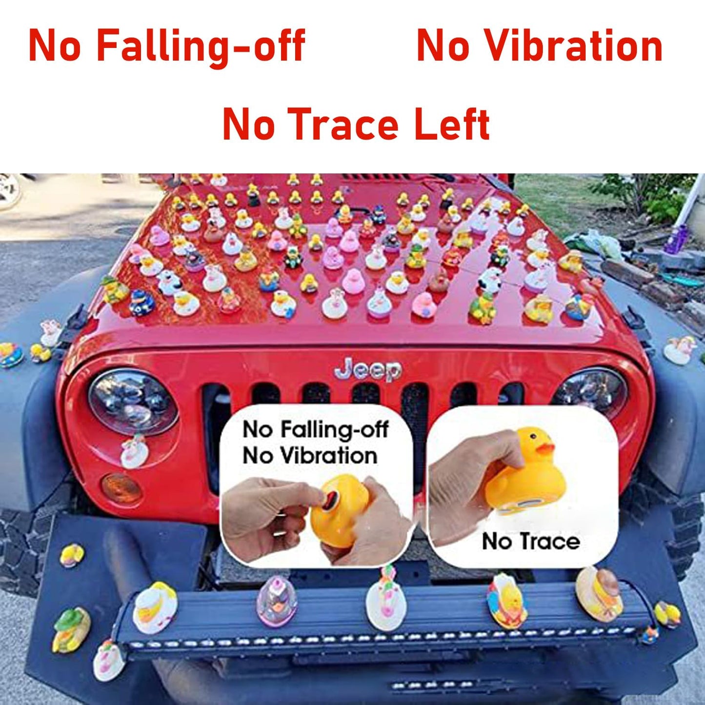 40Pcs Duck Plug - Rubber Duck Mount,Flock Locker Rubber Duck Holder For Jeep Dash And Fixed Display,Gift For Jeep Loverincludes