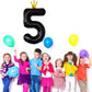 Gifloon Black Number 5 Balloon With Crown, Large Number Balloons 40 Inch, 5Th Birthday Party Decorations Supplies 5 Year Old Bir