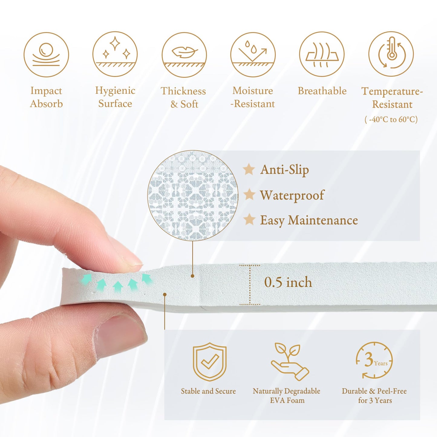 Popsykosy enhanced Exercise & Baby Foam Play Mats - Stylish & Large Non-Toxic Puzzle Floor Mat - 6 Tiles - Spacious 6ft x 4ft - Peel-Resistant Reinforced Version - Soft  Thick  Waterproof -Totem Gray