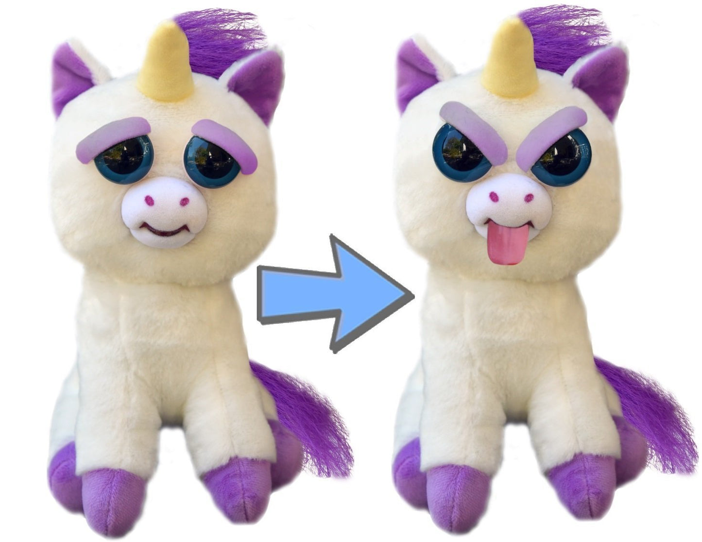 Feisty Pets Expressions, Glenda Glitterpoop, Plush Stuffed Pet Animal That Sticks Her Tongue Out With a Squeeze