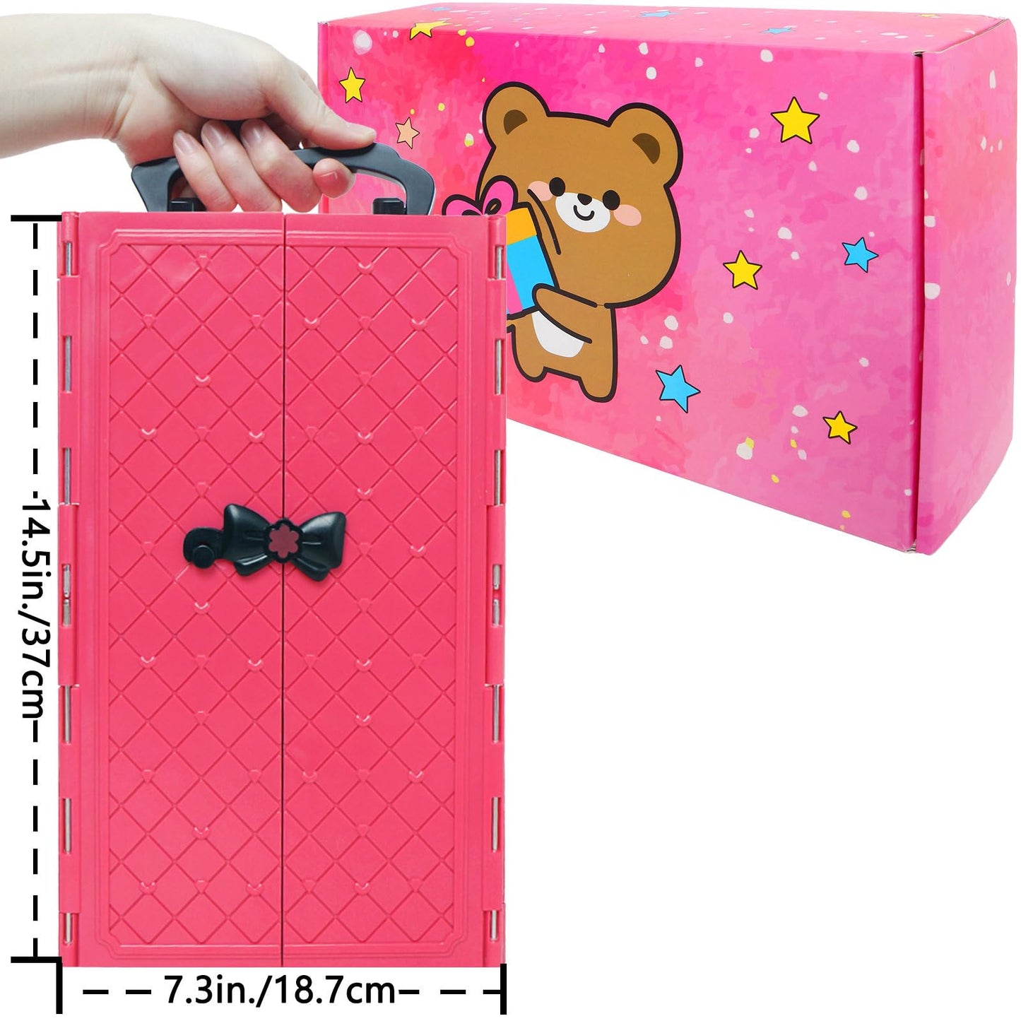 Bjdbus 110 Pcs Doll Wardrobe With Clothes And Accessories, Closet Set For 11.5 Inch Girl Doll Storage Wedding Gown Fashion Dresses Skirts Tops Pants Outfits Bikini Swimsuits Hangers Shoes Other Stuff