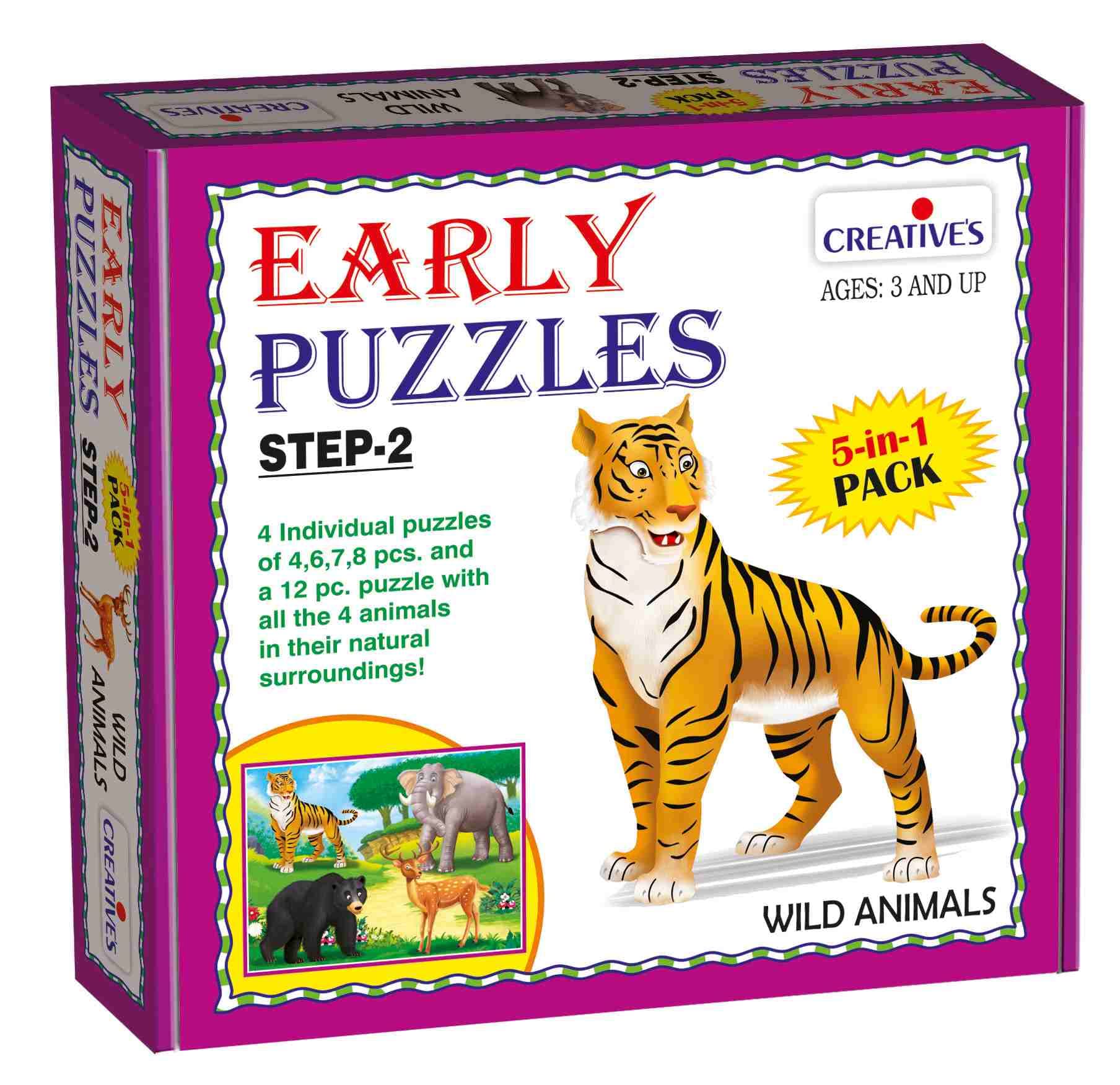CreativeS Early Puzzles Step Ii  Wild Animals Puzzle | Educational Puzzles Game | Fun To Learn Game | Knowledge Of Wild Animal