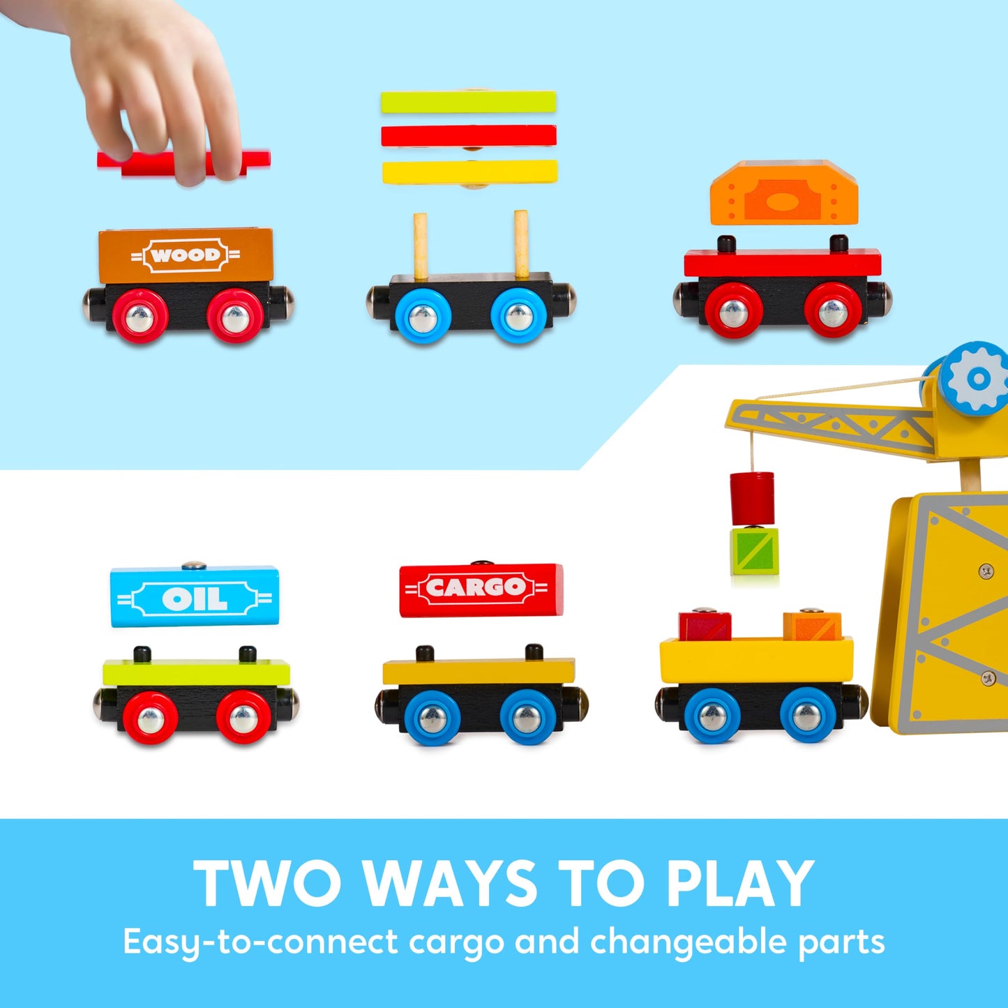Syncfun Montessori Wooden Train Toy Set For Kids, 12Pcs Magnetic Train Cars With Storage Gift Box, Stem Educational Toy For Boys