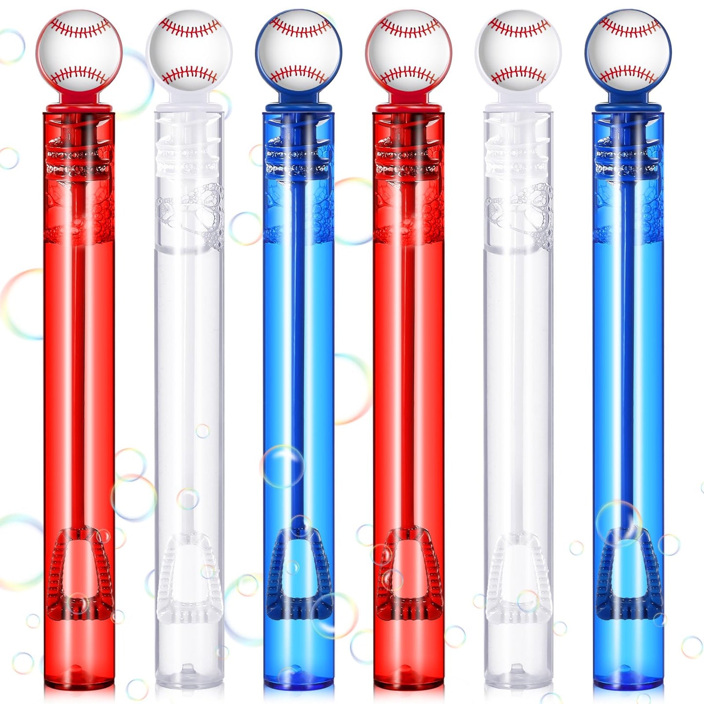 Hollowfly 24 Pcs Baseball Bubble Wands Baseball Party Favors Birthday Bubble Wand Bulk Baseball Themed Party Decorations For Out