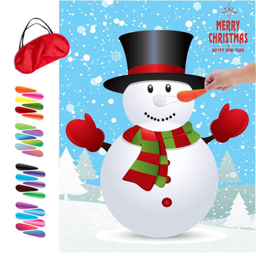 MISS FANTASY Christmas Games for Kids Party - Pin Nose on Snowman  Christmas Party Decorations  Activities & Game for Family & mature-themeds - Xmas Gifts