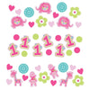 amscan One Wild Girl 1st Birthday Value Party Confetti, Small, Pink/Green/Blue