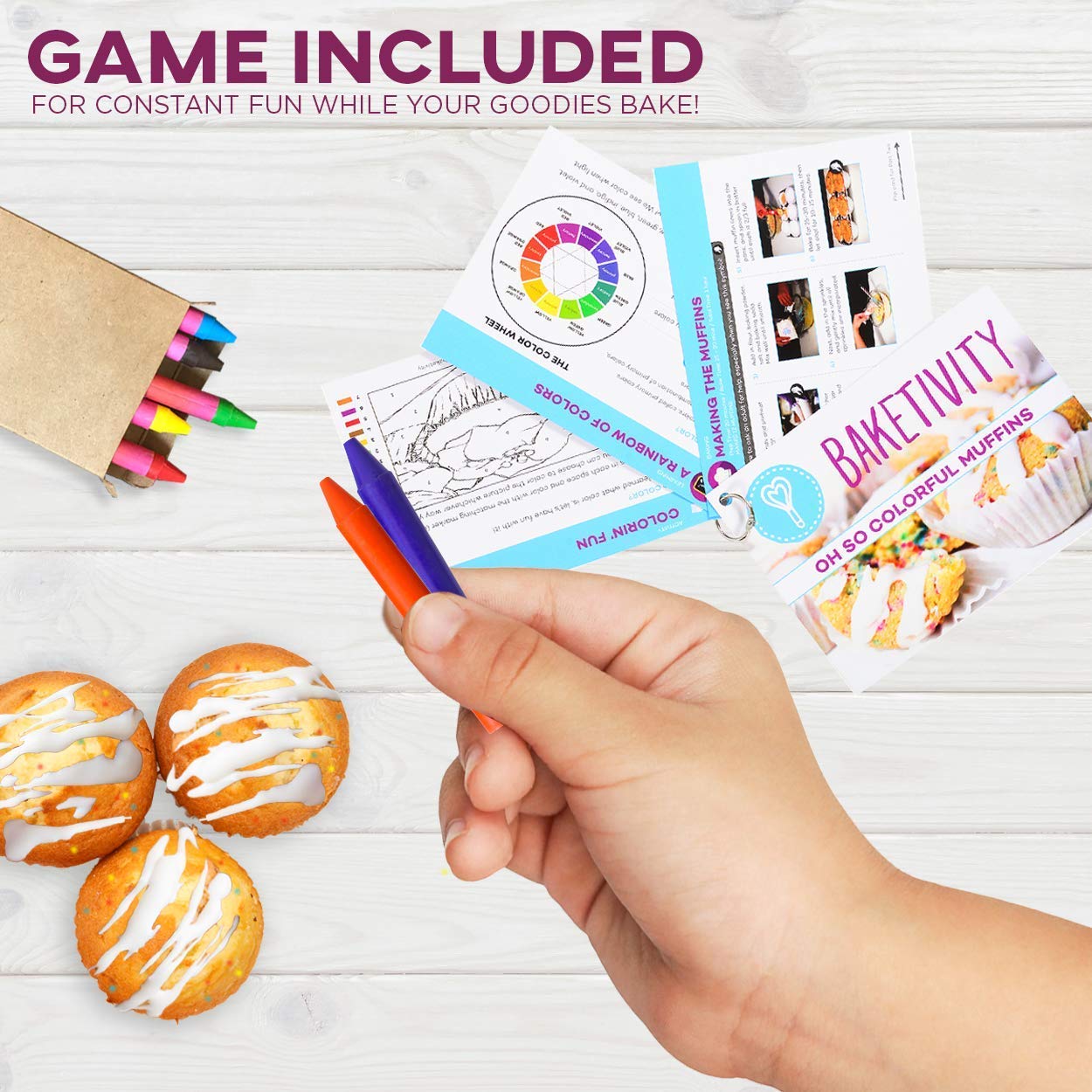 Baketivity Kids Baking Diy Activity Kit - Bake Delicious Confetti Muffins With Pre-Measured Ingredients - Best Gift Idea For Boy