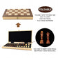 Leap Wooden Chess Set Magnetic Travel Size 11.5'' Inches - 2 Extra Queens - Magnetic Folding Board, Handmade Portable Travel Che