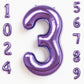 Rainbowq Party 3 Balloon Number 40 Inch For Boy Or Girl Big Purple 0-9 Foil Mylar Large 3 Number Balloon Happy 3Rd Birthday Part