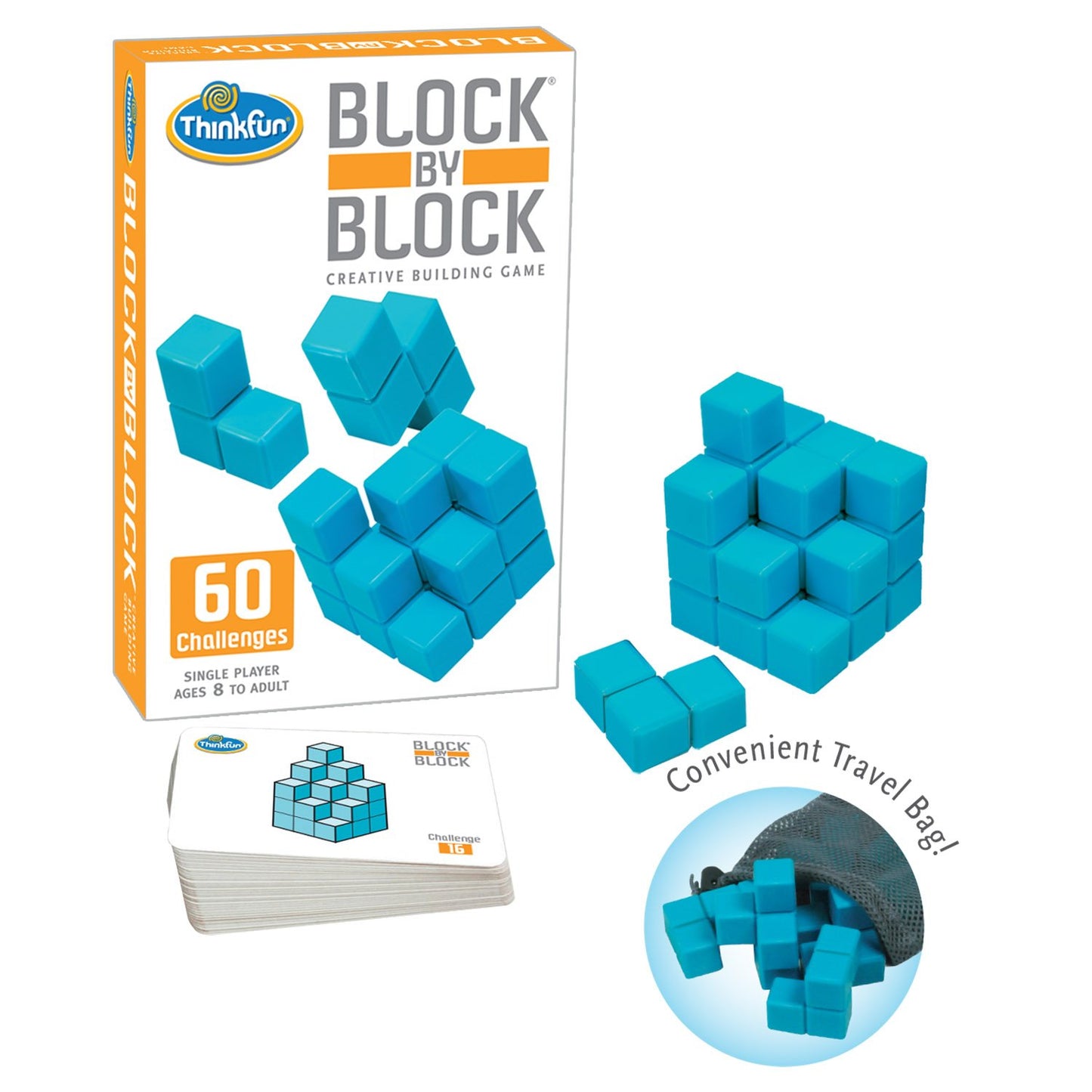 Ravensburger ThinkFun Block by Block 3D Puzzle Game - Multi Color, Plastic, Travel-Friendly, Ages 8 and Up