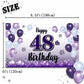 LASKYER Happy 48th Birthday Decorations,48th Purple Balloon Large Birthday Banner Backdrop Sign,48 Years Old Bday Party Supplies