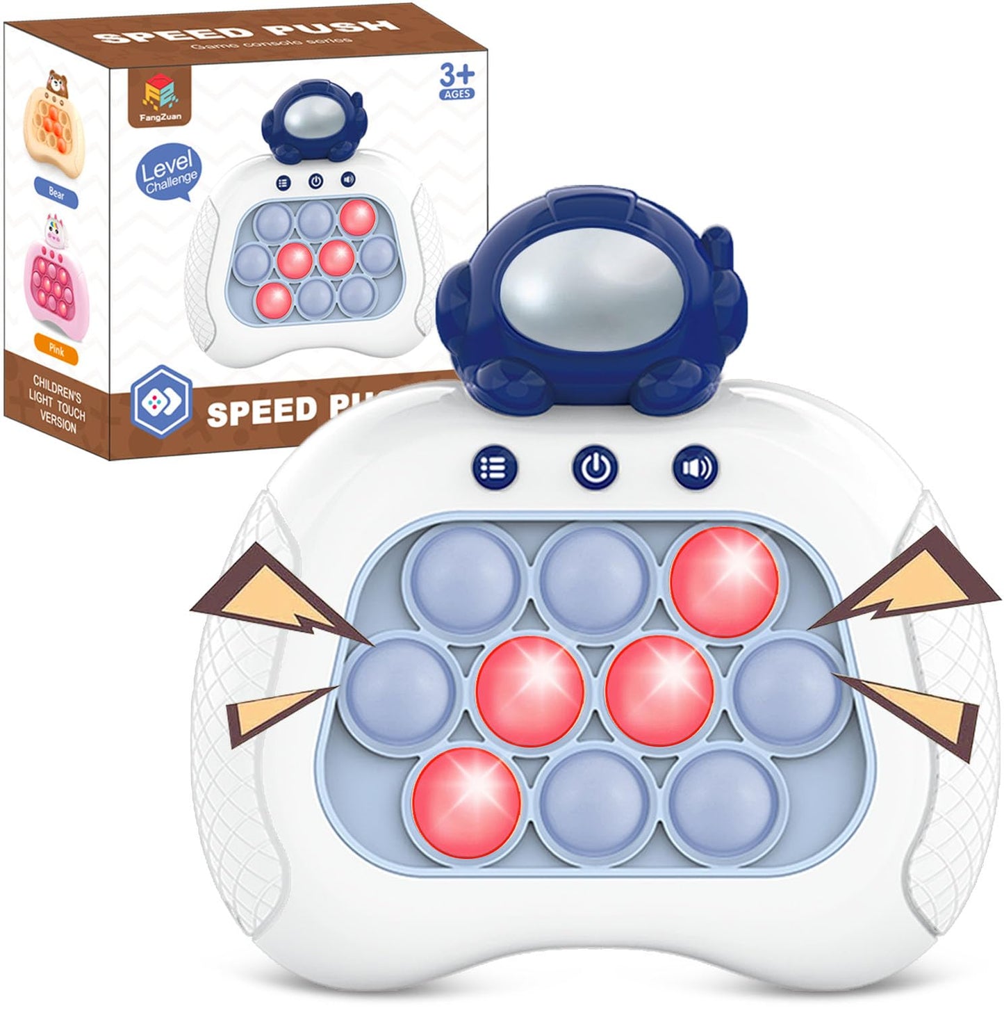 Fast Push Game, Handheld Game Console Fidget Toys Bubble Kids Game, Light Up Push Game Kids Toys For Ages 3-12, Handheld Puzzle