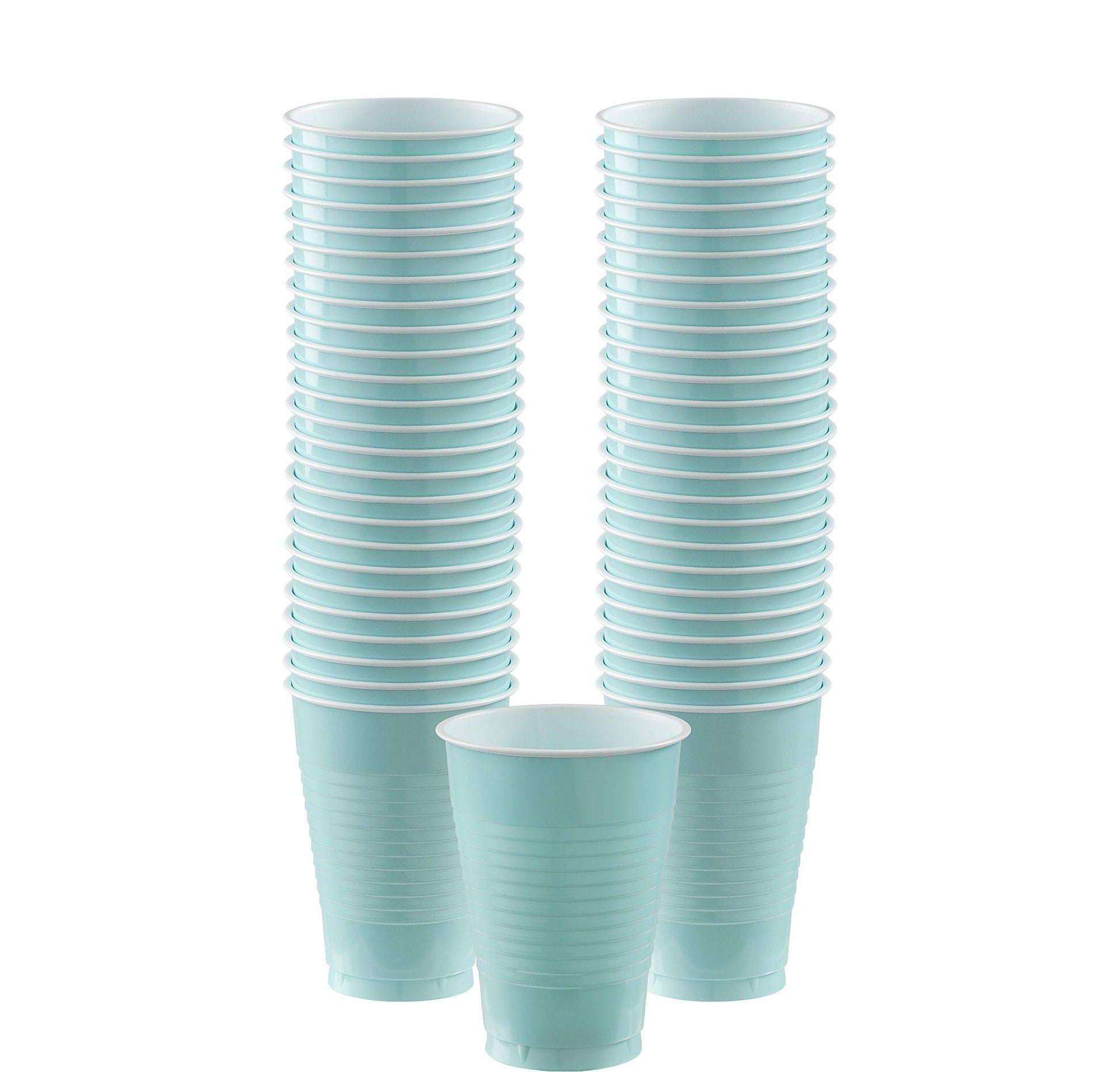 Robins Egg Blue Plastic Cups (12 Oz.) 50 Count