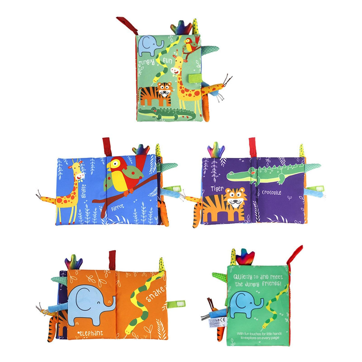 Bnf Soft Cloth Book Sound Paper Teethers Animal Theme For Car Seat Learning Toy Tigers Baby | Toys For Baby | Developmental Baby