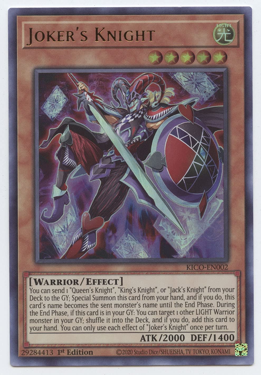 Yugioh Joker Knight - Kico-En002 - Ultra Rare - 1St Edition