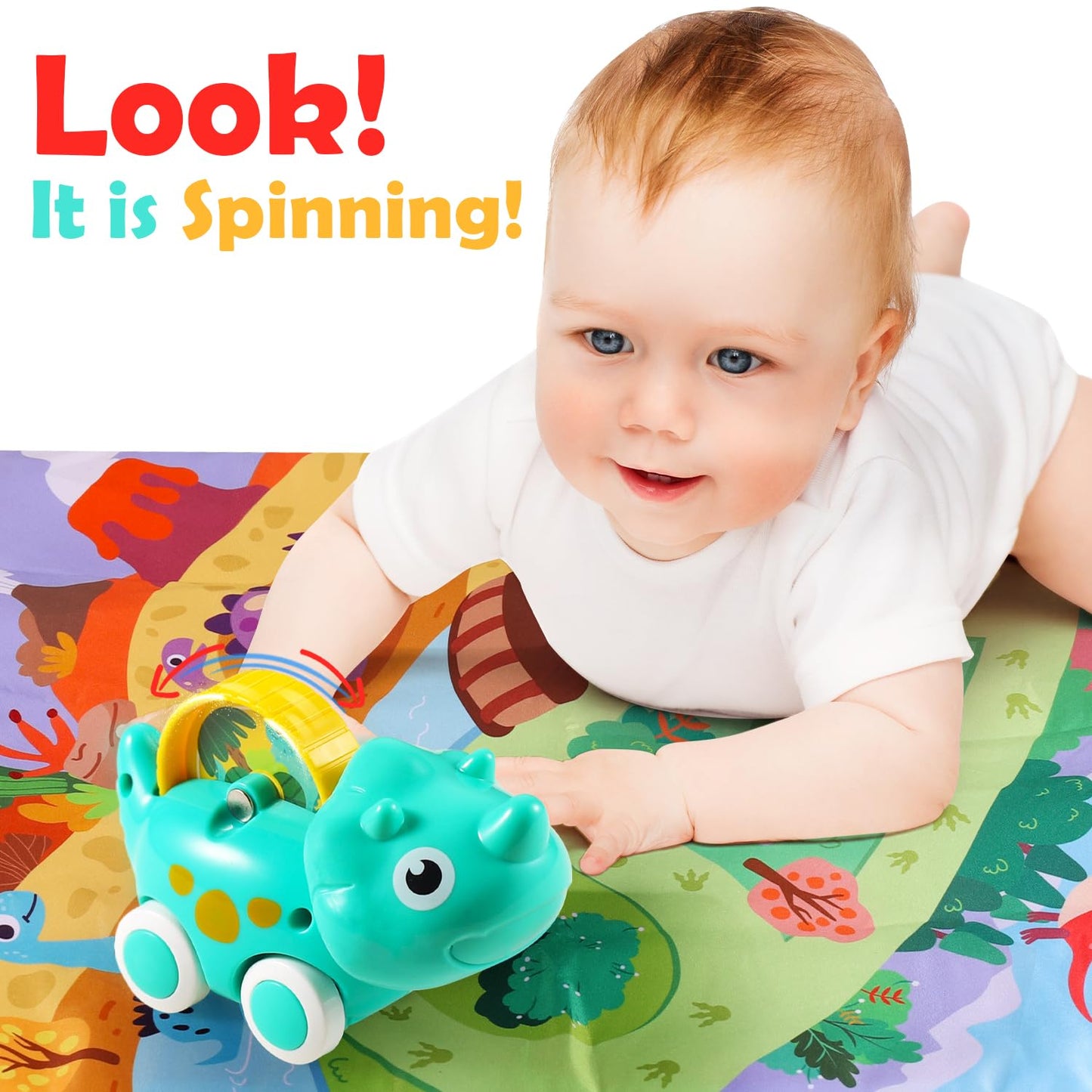 Alasou 7 Pcs Dinosaur Car Toys With Playmat/Storage Bag|1St Birthday Gifts For Toddler Toys Age 1-2|Baby Toys For 1 2 3 Year Old