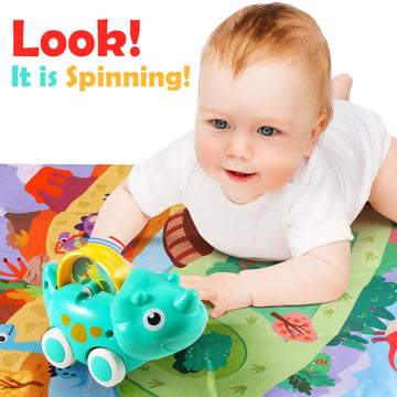 Alasou 7 Pcs Dinosaur Car Toys With Playmat/Storage Bag|1St Birthday Gifts For Toddler Toys Age 1-2|Baby Toys For 1 2 3 Year Old
