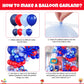 Biapian Red And Blue Balloon Garland Arch Kit, 111 Pcs Red Blue Confetti Balloons Baby Blue Metallic Blue Latex Balloons Foil St