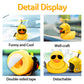 Wonuu Rubber Duck Car Ornaments Cool Yellow Duck Car Dashboard Decorations Squeaky Glasses Duck With Propeller Helmet For Car Ccessories Dashboard (Duckling-Yellow G)