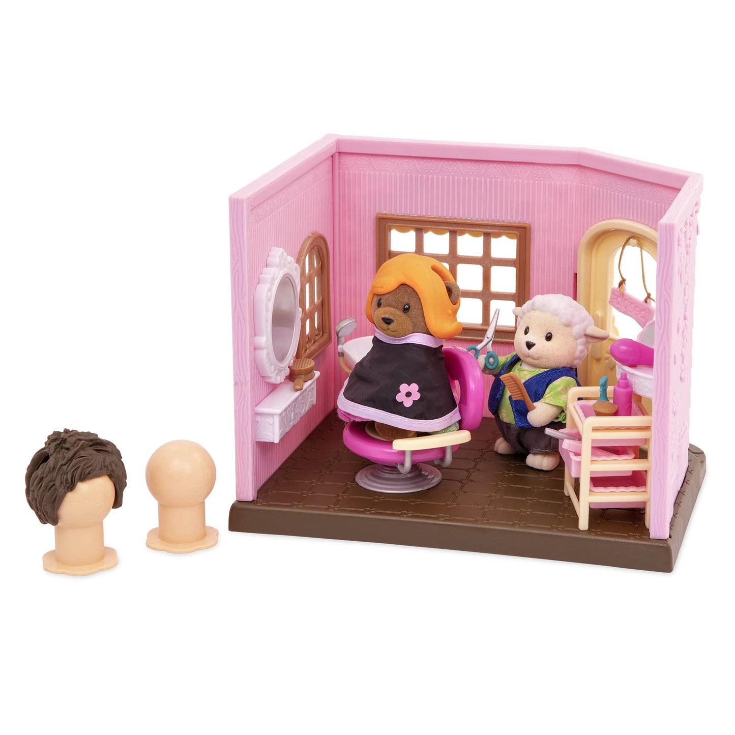 Li'l Woodzeez Toy Hair Salon Dollhouse Playset with Accessories, Multicolor, Model WZ6734Z, Pretend Play for Kids Age 3+