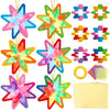 Qyeahkj 36 Set Summer Star Suncatchers Crafts for Kids DIY Star Window Tissue Paper Craft Kit Art Ornament Hanging Decor for Sch