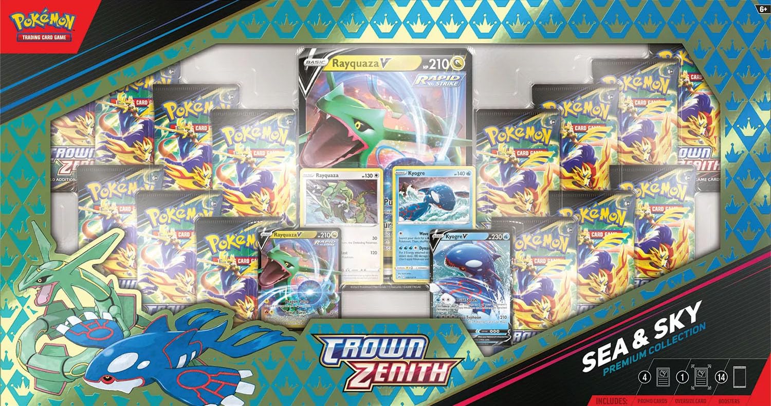 Pokemon TCG Crown Zenith Sea & Sky enhanced Collection - 14 Packs  Promos