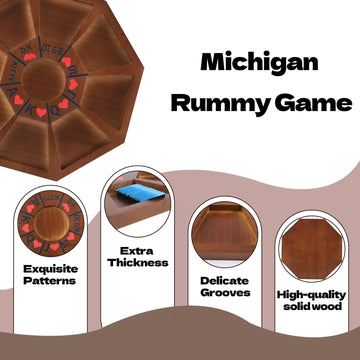 Jyquorp Michigan Rummy Board Game Deluxe Set Perfect Blend Of A Royal Game Of Hearts Rummy Poker Wooden Tripoley Game Betting Bl